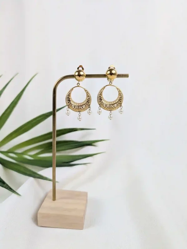 Boucles d'oreilles indiennes à clips - Jaipur – Image 3
