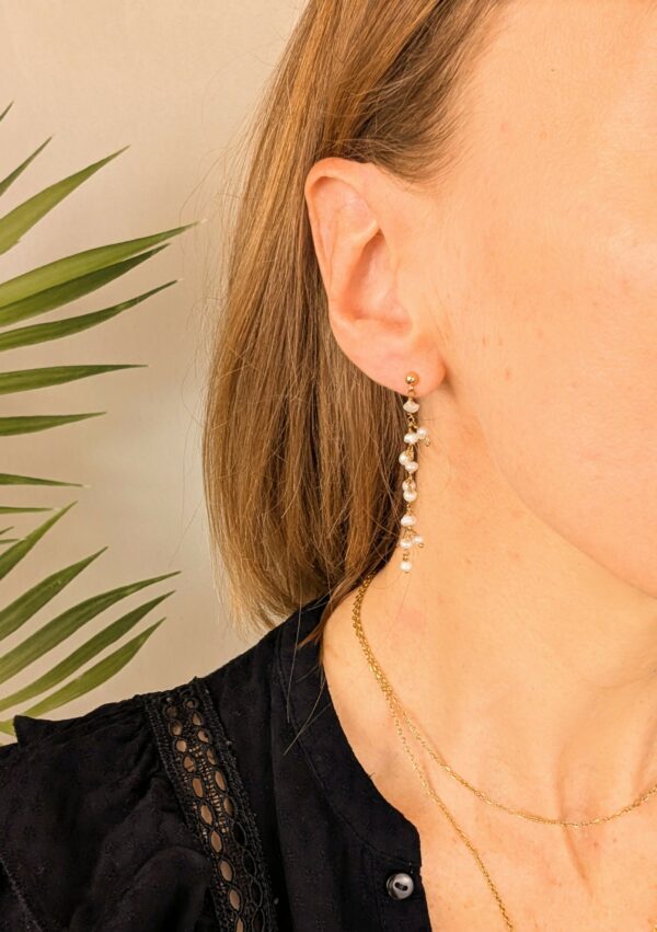 Boucles d'oreilles à perles d'eau douce - Fidji – Image 2