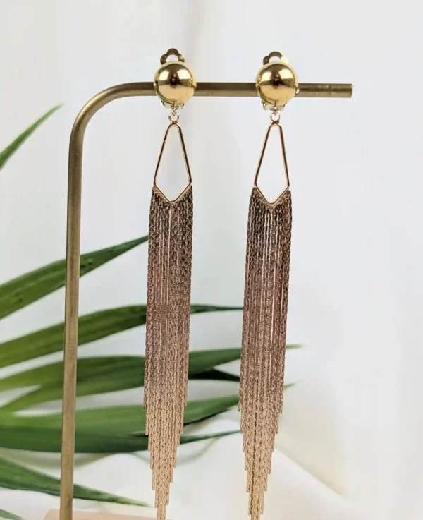 Boucles d'oreilles longues à clips – Niassa – Image 4
