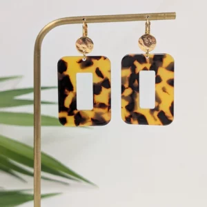 Boucles d'oreilles rectangulaires écailles - Nicole