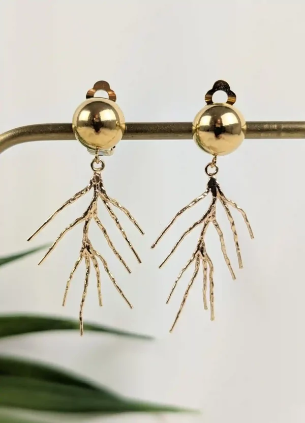Boucles d'oreilles corail à clips - Papeete