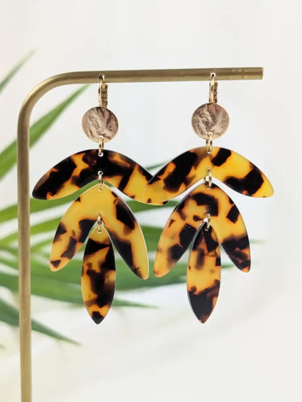 Boucles d'oreilles XXL à feuilles - Eglantine – Image 7
