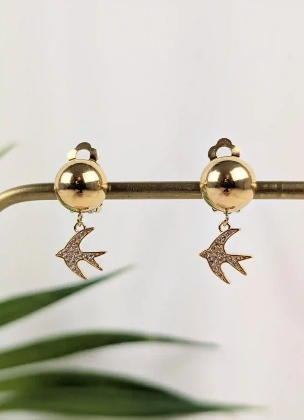 Boucles d'oreilles à clips hirondelles – Sabrina
