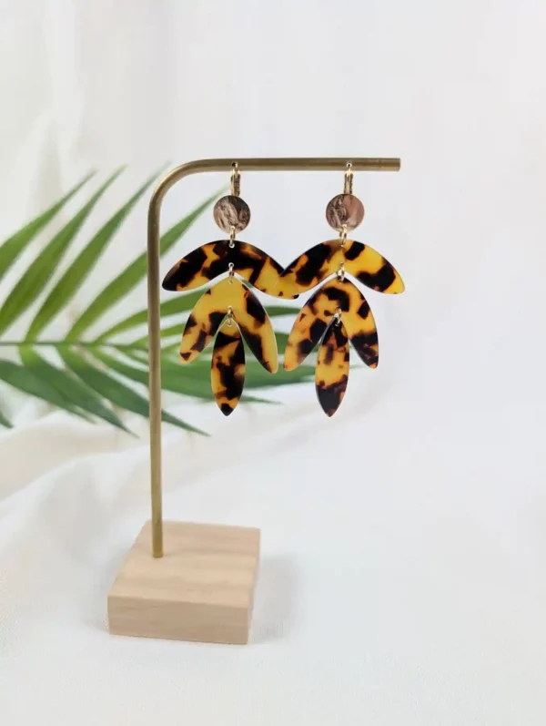 Boucles d'oreilles XXL à feuilles - Eglantine – Image 10