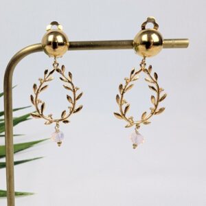Boucles d'oreilles à clips avec feuilles - Rachel