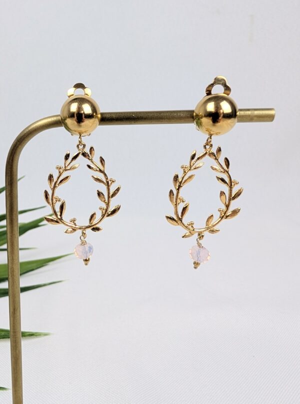 Boucles d'oreilles à clips avec feuilles - Rachel