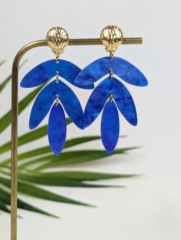 Boucles d'oreilles à clips XXL avec feuilles - Eglantine – Image 7