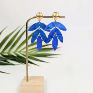 Boucles d'oreilles à clips XXL avec feuilles - Eglantine