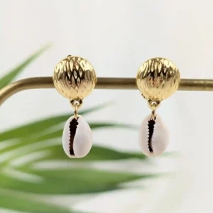 Boucles d'oreilles à clips avec coquillages - Malé