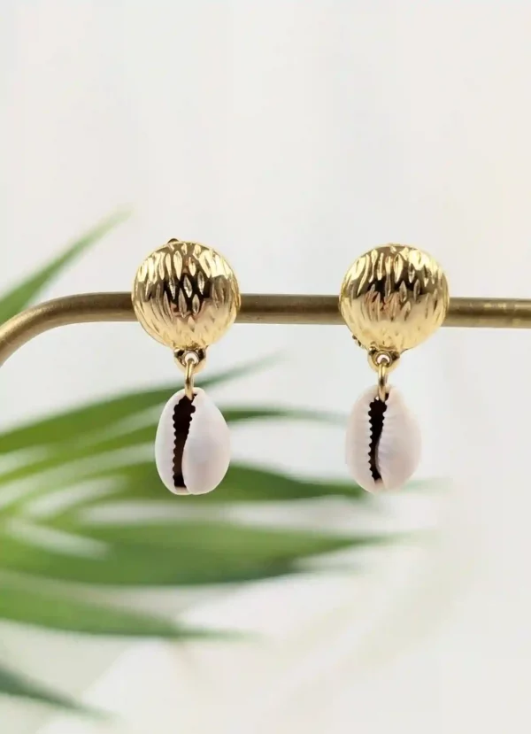 Boucles d'oreilles à clips avec coquillages - Malé