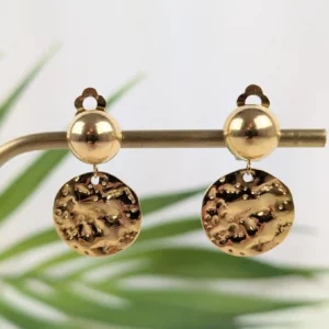 Boucles d'oreilles dorées à clips - Le Caire