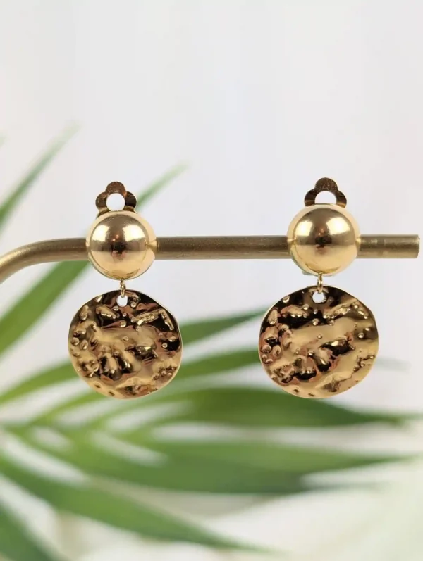 Boucles d'oreilles dorées à clips – Laïla
