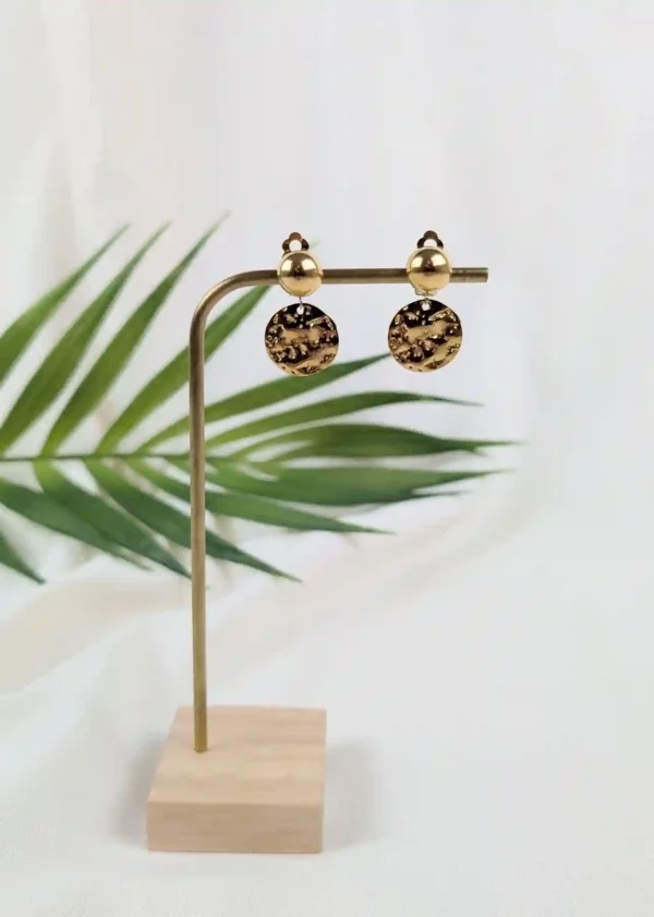 Boucles d'oreilles dorées à clips – Laïla – Image 3