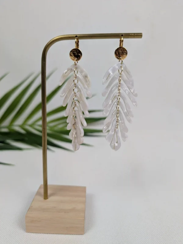 Boucles d'oreilles à feuilles de couleur - Maria – Image 11
