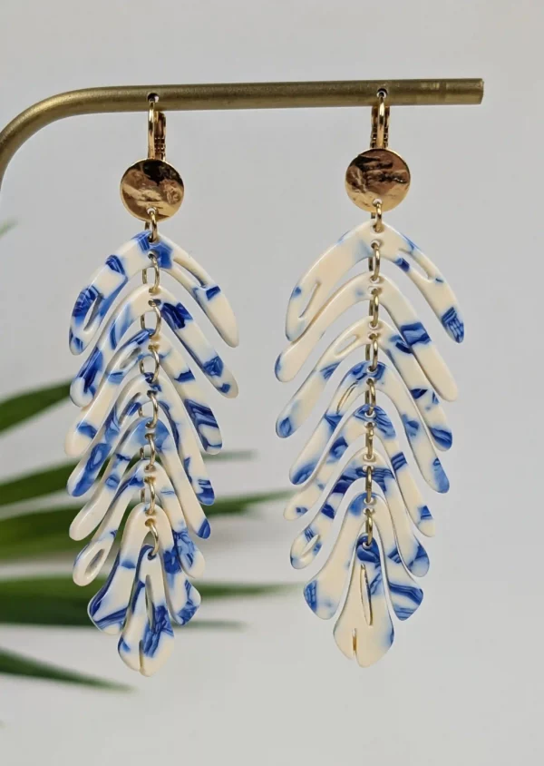 Boucles d'oreilles à feuilles de couleur - Maria – Image 16