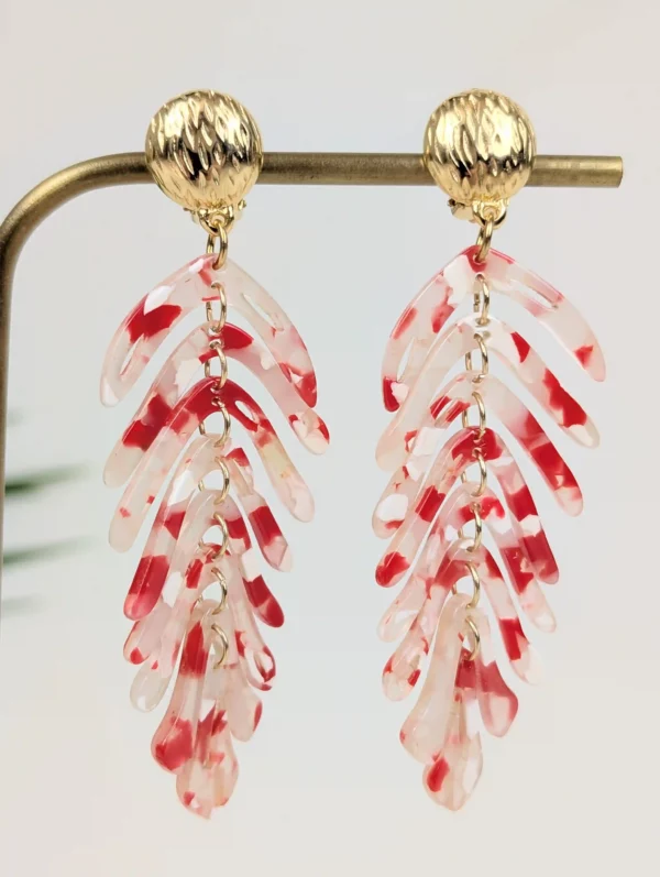 Boucles d'oreilles clips à feuilles de couleur - Maria – Image 9