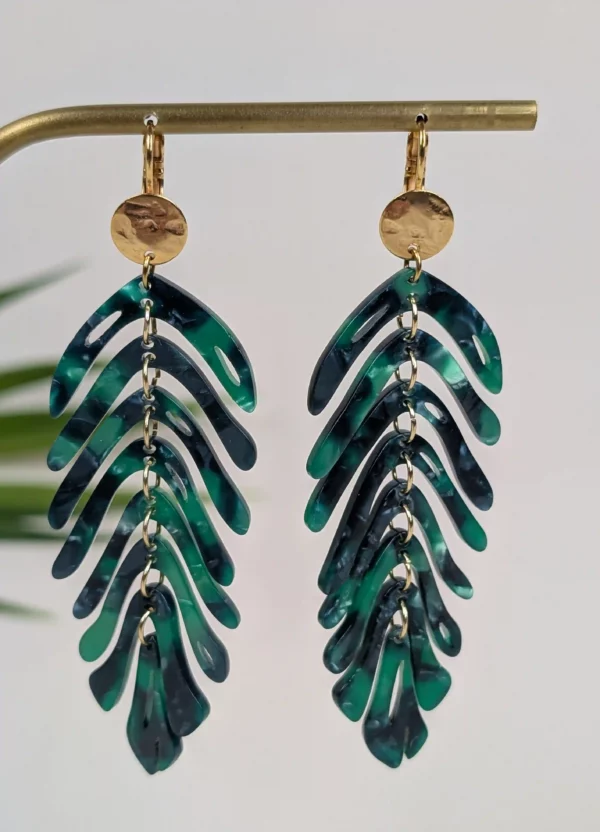 Boucles d'oreilles à feuilles de couleur - Maria – Image 14