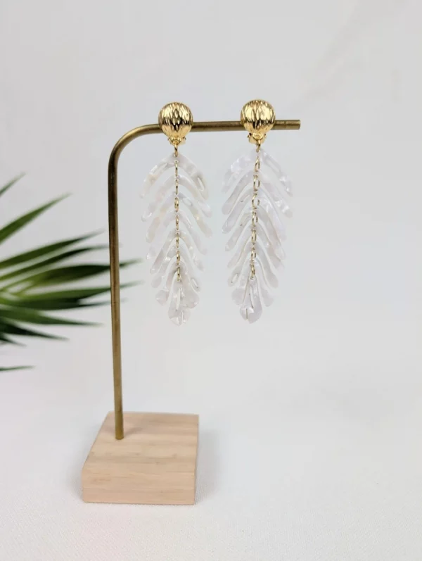 Boucles d'oreilles clips à feuilles de couleur - Maria – Image 12