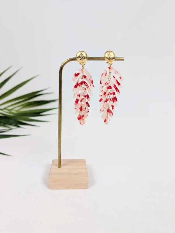 Boucles d'oreilles clips à feuilles de couleur - Maria – Image 13