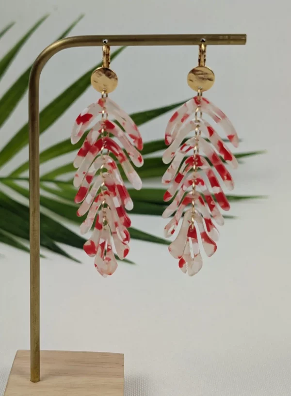 Boucles d'oreilles à feuilles de couleur - Maria – Image 7