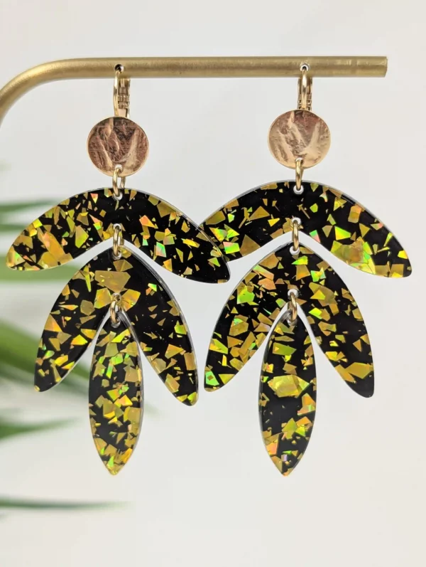 Boucles d'oreilles XXL à feuilles - Eglantine – Image 7
