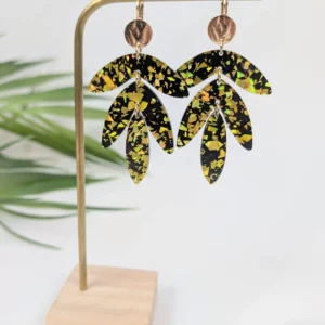 Boucles d'oreilles XXL à feuilles - Eglantine