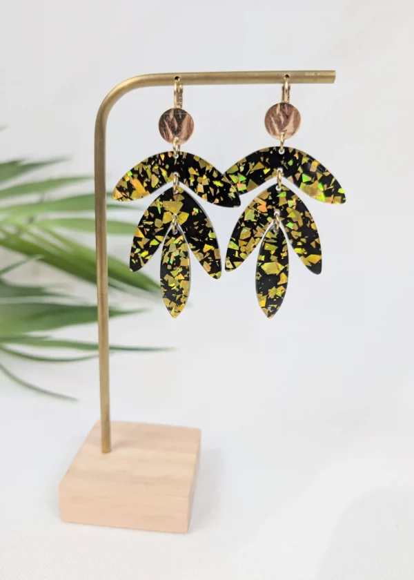 Boucles d'oreilles XXL à feuilles - Eglantine – Image 2