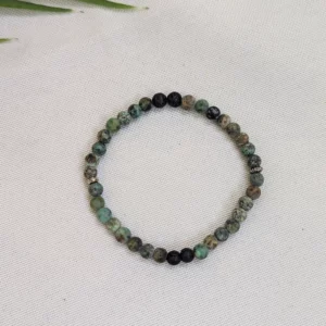 Bracelet mixte en pierres de turquoise africaine mat - Nairobi
