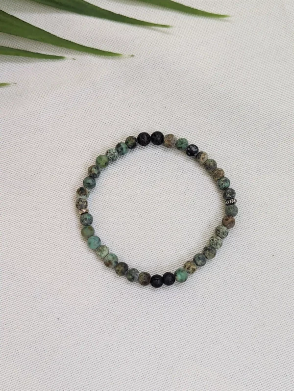 Bracelet mixte en pierres de turquoise africaine mat - Nairobi