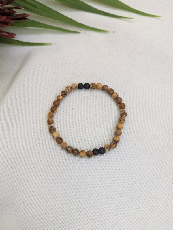 Bracelet mixte en pierres de Jaspe paysagé - Khartoum