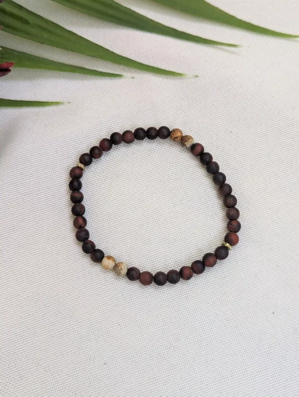 Bracelet mixte en pierres œil de taureau- Petra